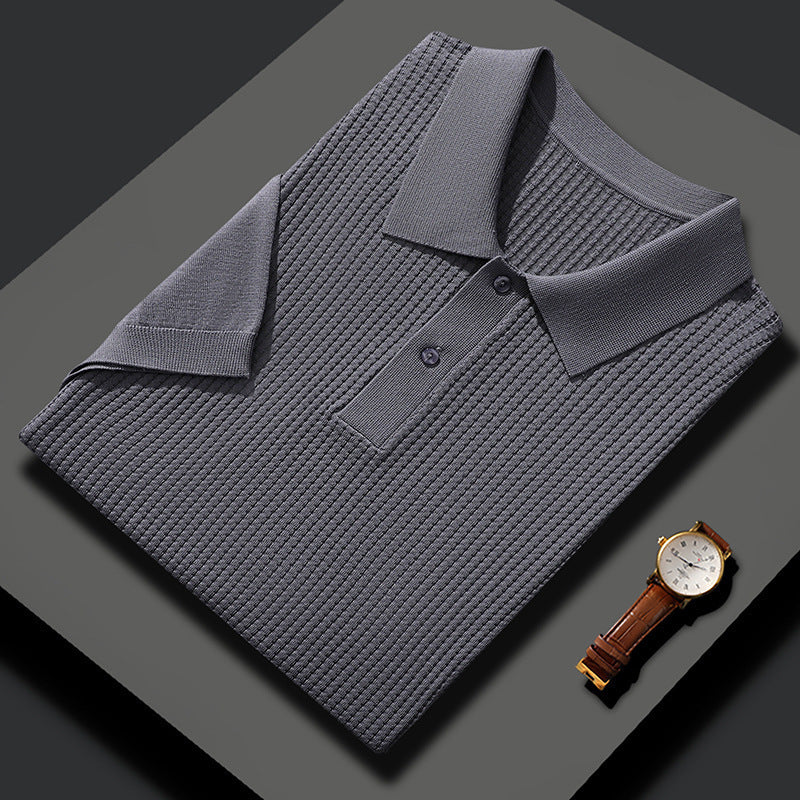 Men's Casual Solid Color Wool Knitted Half Sleeve