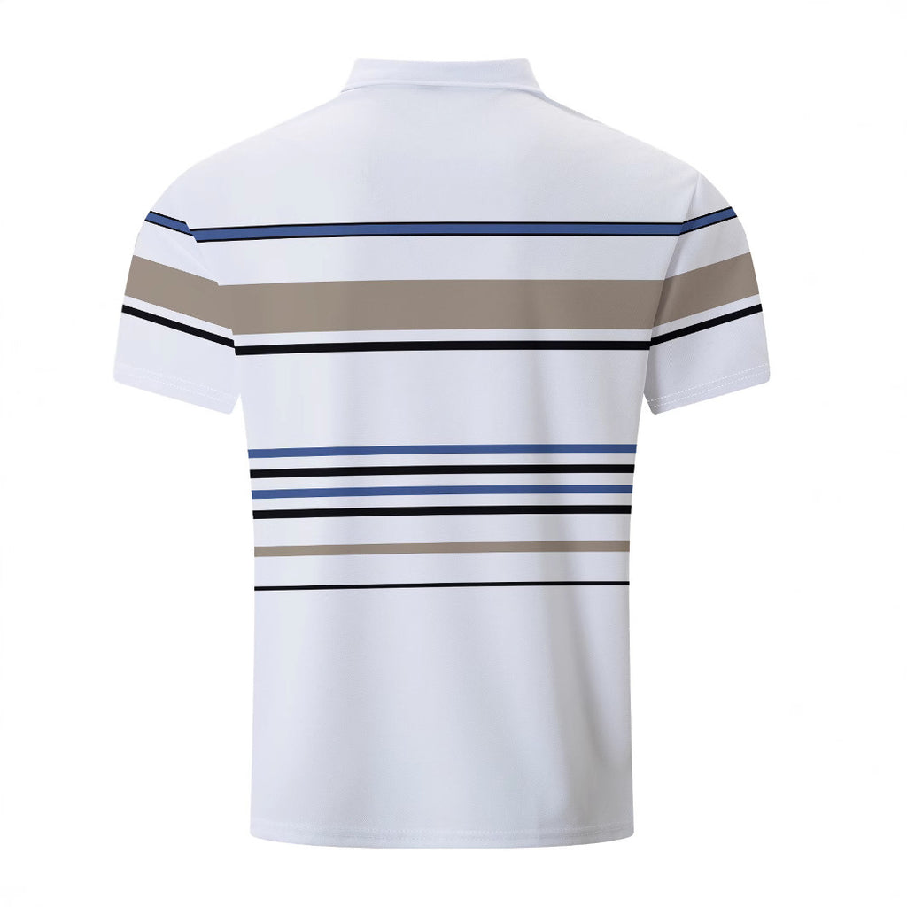 Men's Striped Short Sleeve Summer Business Casual Loose T-shirt