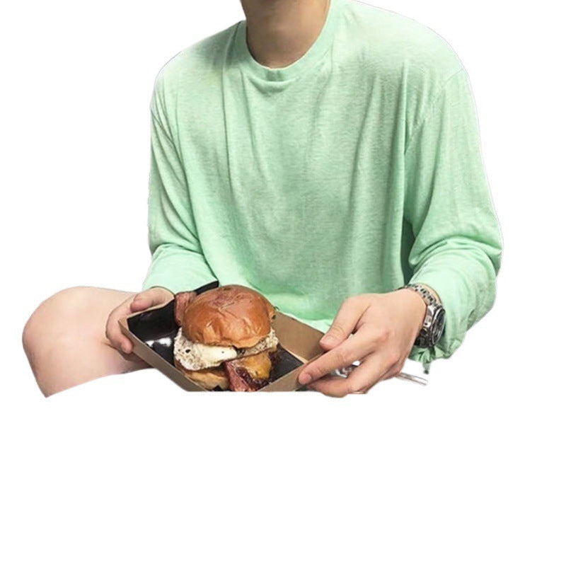 Men's Solid Color Loose Long Sleeves T-shirt