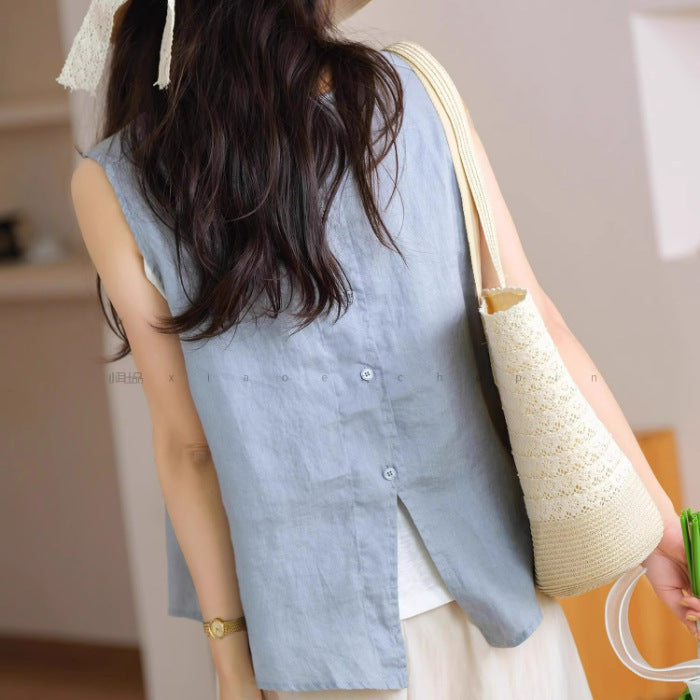 Front And Back Wearable Vest Women's Loose Casual Sleeveless Top
