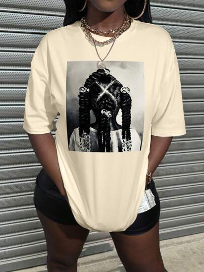 Women's Simple Loose Casual Print Short Sleeve