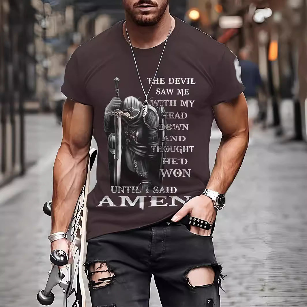 3D Printed T-shirt Men's Summer Casual Breathable Short Sleeve Top