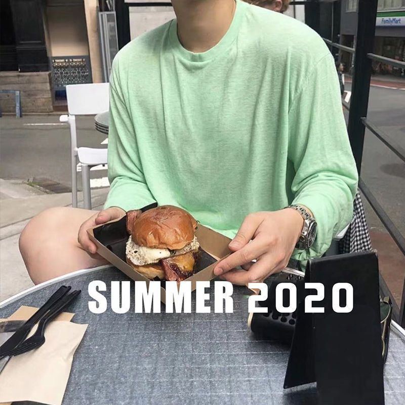 Men's Solid Color Loose Long Sleeves T-shirt